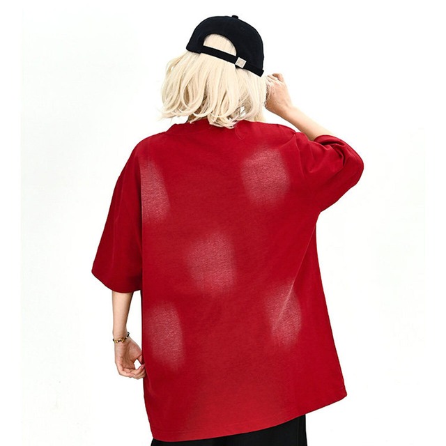 スプレードットライクペイントグラフィックTシャツ 2col   R02040