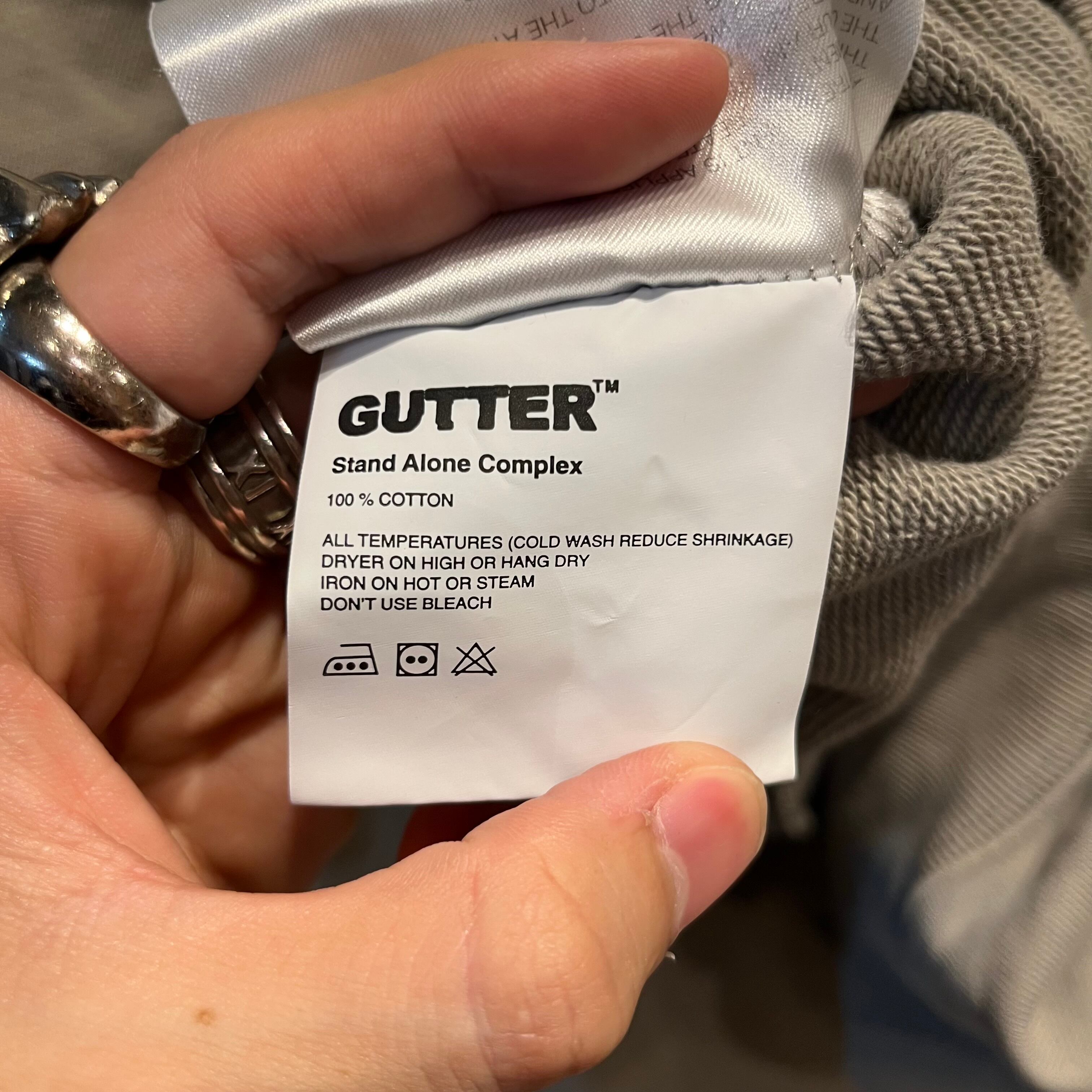 GUTTER ガッター 変型パーカー HOODIE グレー系 SIZE S 【代官山10 