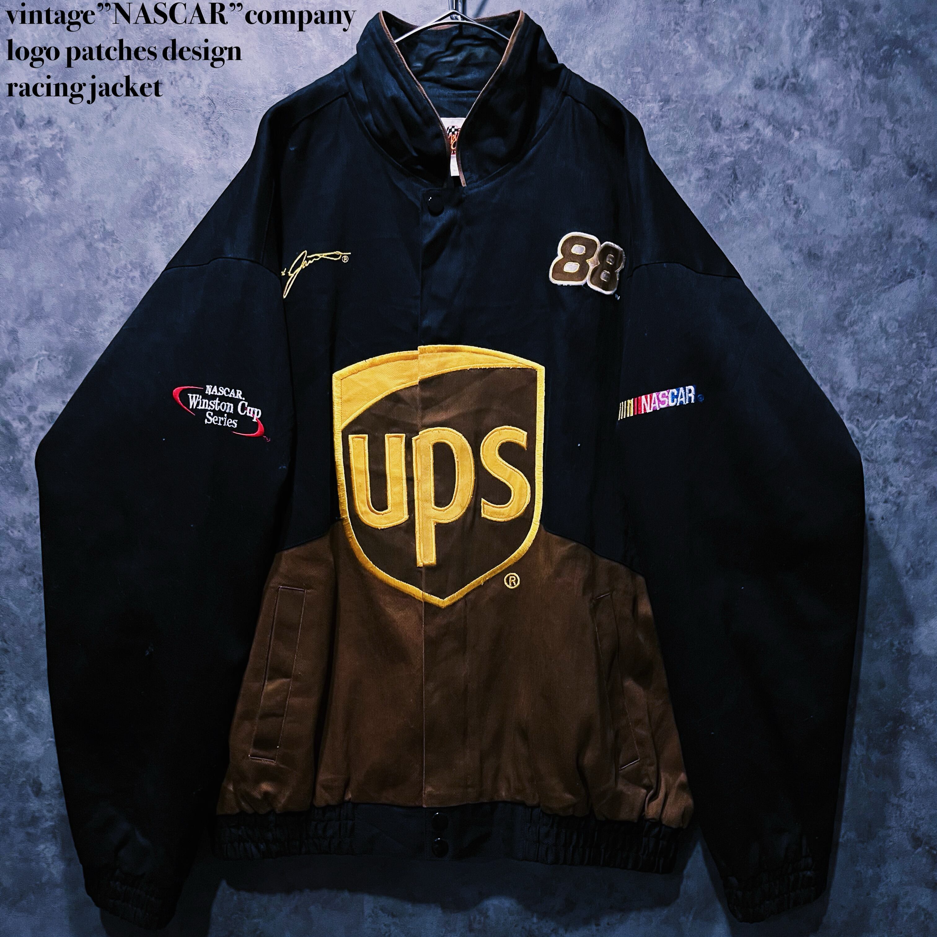 【doppio】vintage”NASCAR”company logo patches design racing jacket