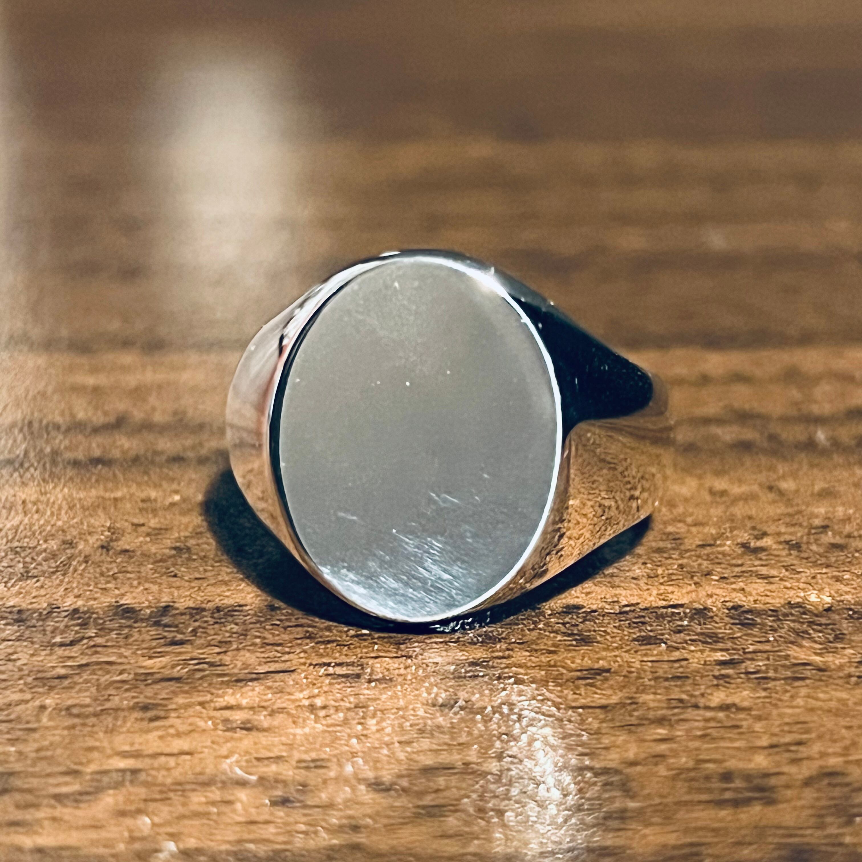 VINTAGE TIFFANY & CO. Oval Signet Ring Sterling Silver 