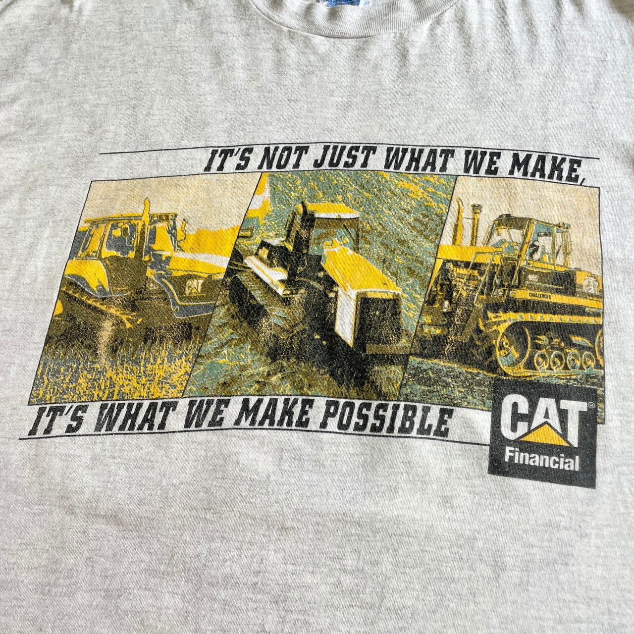 90年代 USA製 Caterpillar CAT キャタピラー 企業ロゴ 両面プリント T