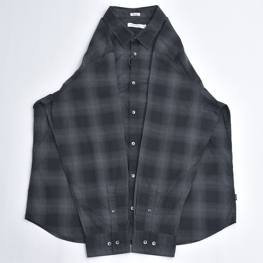 90’s カルバンクライン　黒オンブレ　USA製 00s Calvin Klein カルバンクライン オンブレチェック コットンシャツ