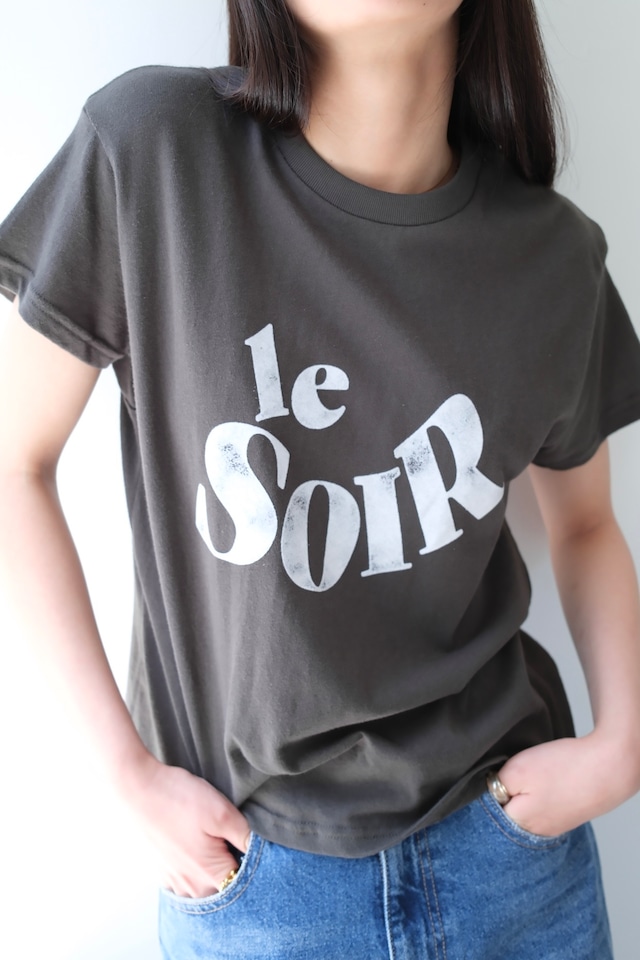 Frocky Print T-shirt フロッキープリントTシャツ Charcoal