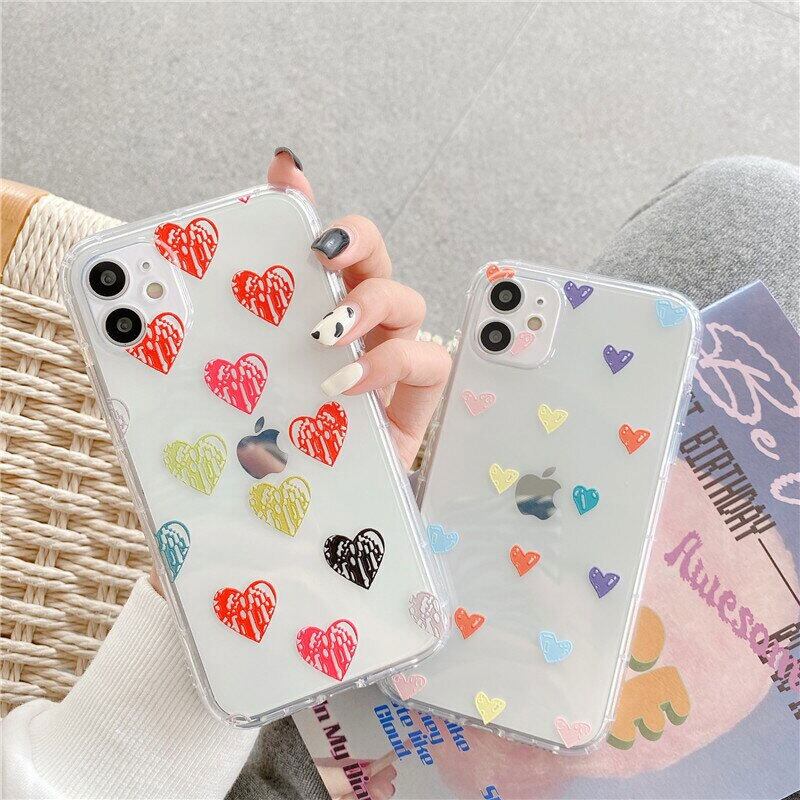 おしゃれ 手描き風 ハート デザイン 透明 耐衝撃 カメラレンズ 保護 Iphone ソフトケース 2タイプ おしゃれな Iphoneケース専門店 Khagain