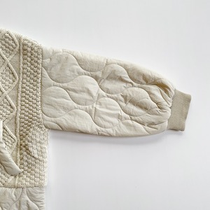 Quilting docking knit blouson (ivory)