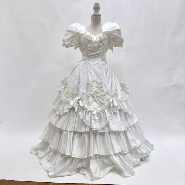 中古 ウェディングドレス 昭和レトロ　プリンセス ホワイト 11号 W-367