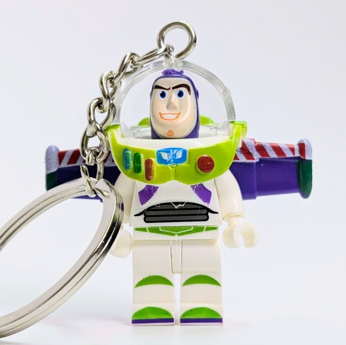 ☆【ブロックフィギュアキーホルダー★トイストーリー （Toy Story）バズ・ライトイヤー】 〚アメリカン雑貨 アメトイ〛