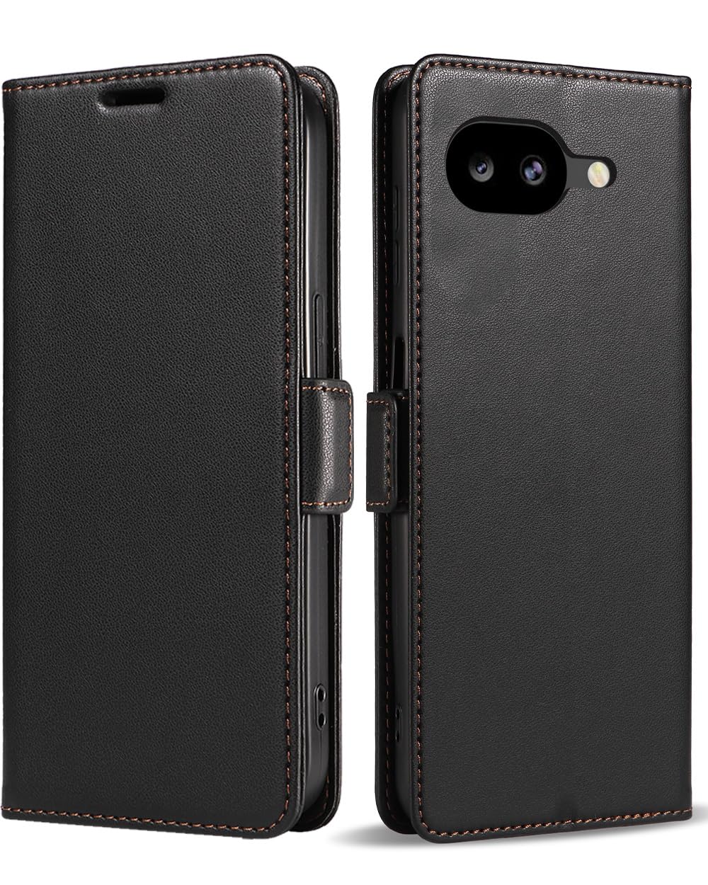 Junzc Google Pixel 10a ケース 手帳型 グーグルピクセル10a ケース 手帳型 6.3インチ対応 高級PUレザー マグネット式 耐衝撃 カード収納 スタンド機能 全面保護 ストラップホール付き ブラック シック シンプル ビジネス メンズ レディース