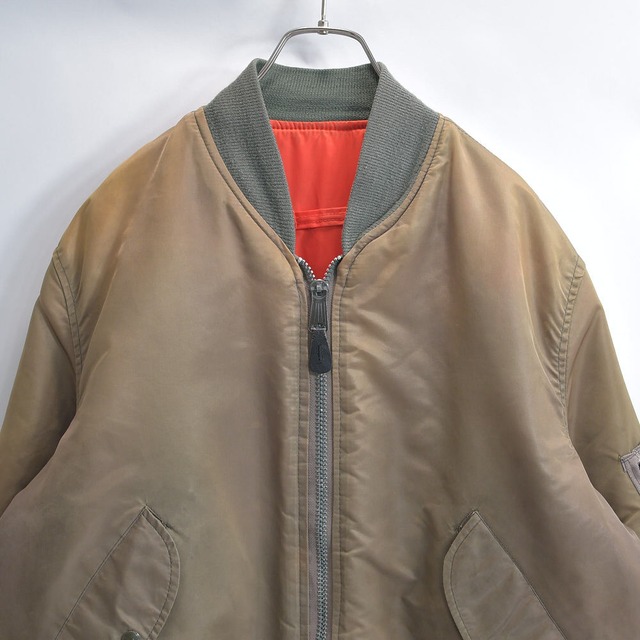 70s～80s USA製 CORINTH コリンス MA-1 フライトジャケット 民間モデル リバーシブル ミリタリー ボンバージャケット ヴィンテージ ビンテージ アメリカ古着 メンズMサイズ