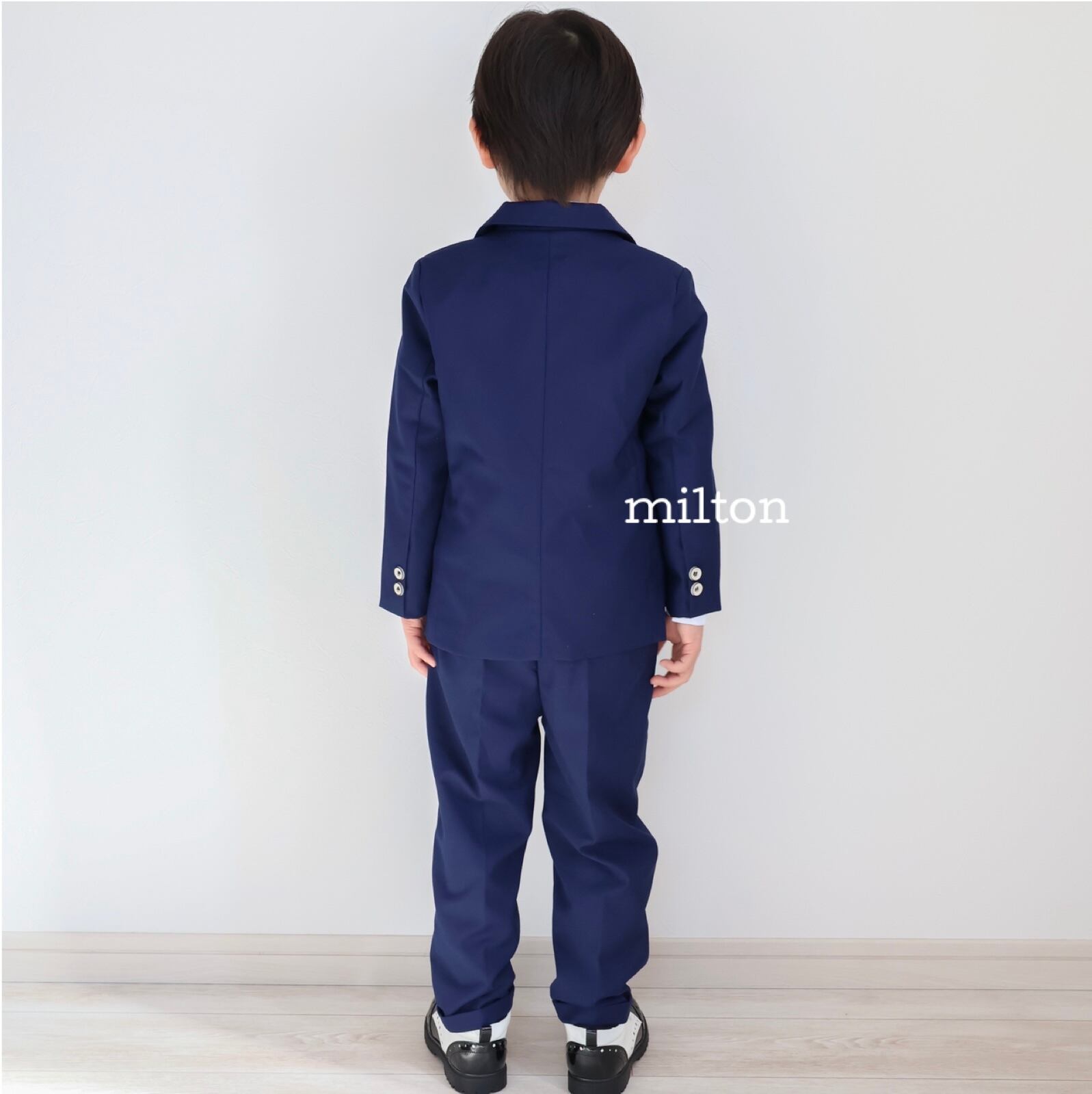 100 130 cm【ネイビーベスト付きジャケットスーツ】ネイビーベスト付き