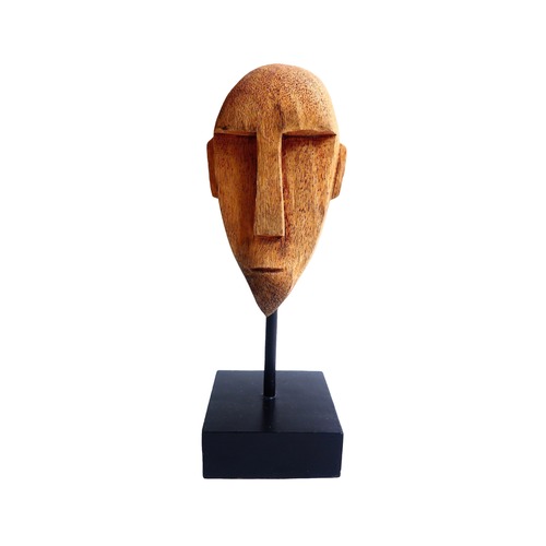 (1)Mango wood carved face object