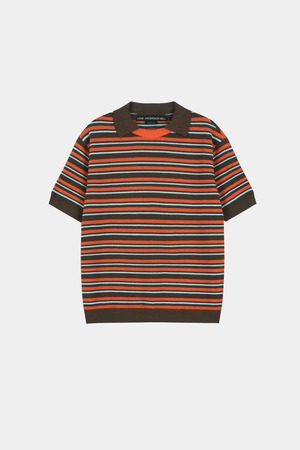 [ANDERSSON BELL] STRIPE LAYERED POLO SWEATER atb1533m(BROWN/ORANGE) 正規品 韓国ブランド 韓国通販 韓国代行 韓国ファッション ANDERSSONBELL アンダーソンベル 日本 店舗