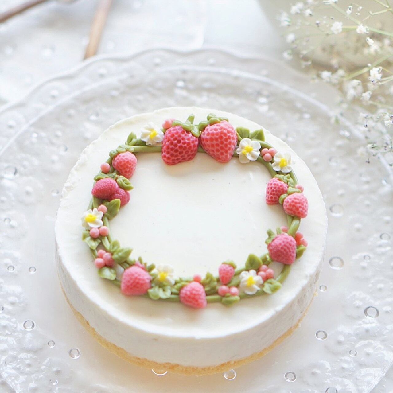 いちごリースのレアチーズケーキ | puruberry's kitchen