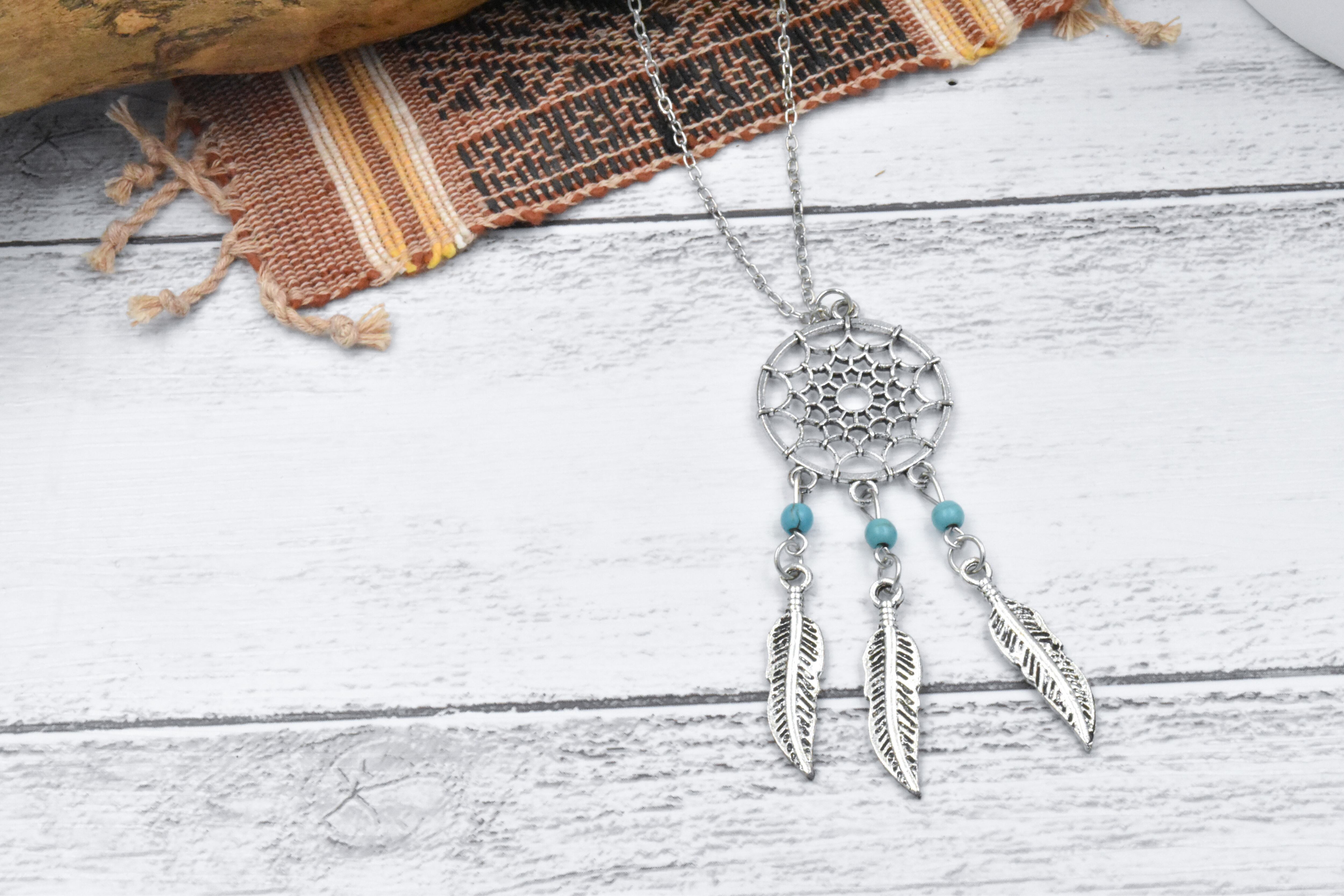 送料無料】N1 ドリームキャッチャー ネックレス シルバー インディアン