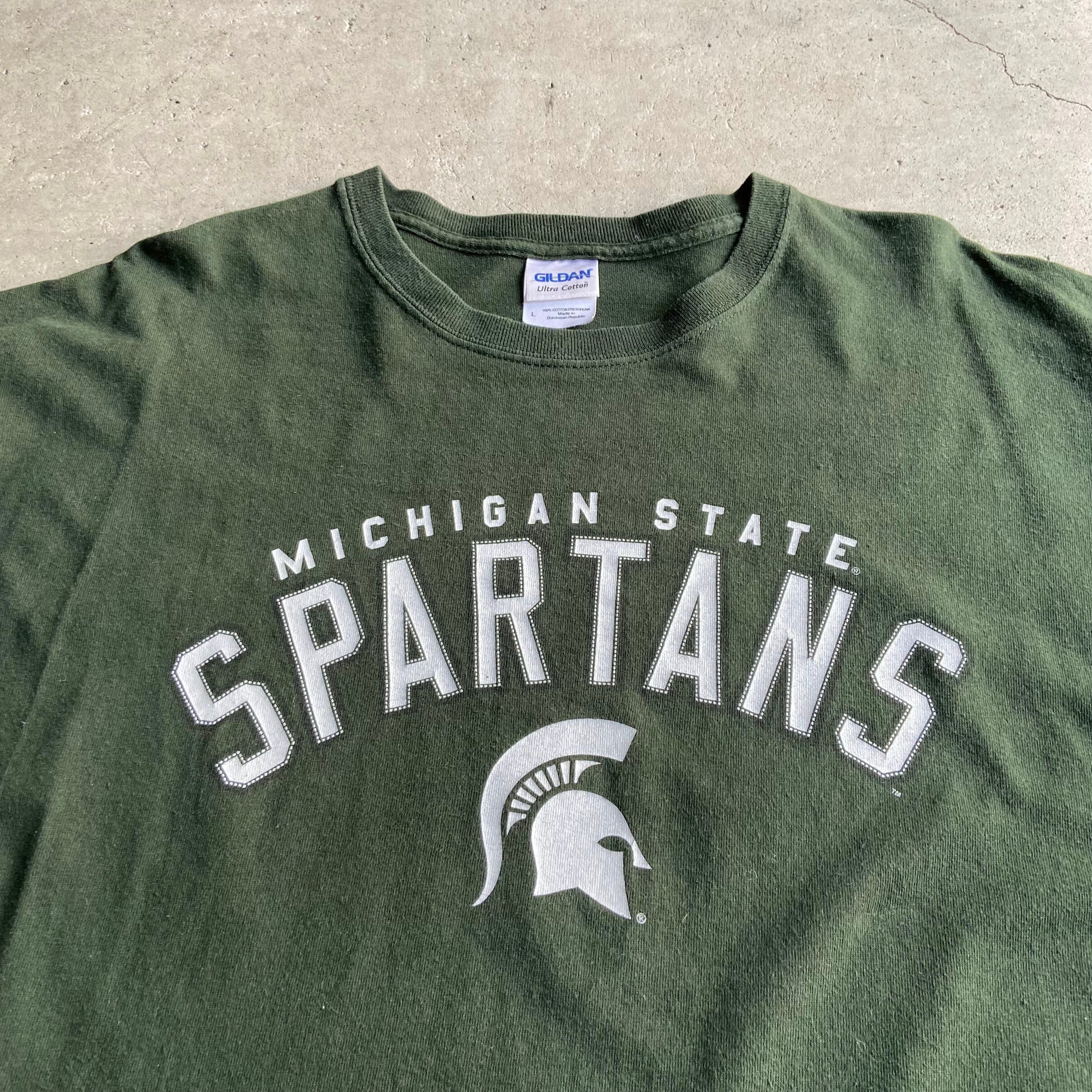 ミシガン大学 Spartans フットボール チーム ロゴプリントTシャツ