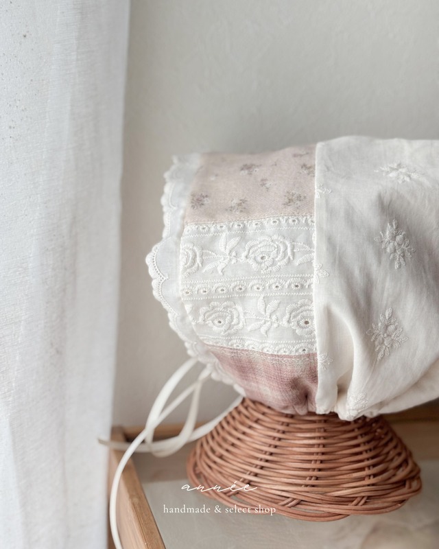 【即納】Douceur de Fée bonnet - rose tendre