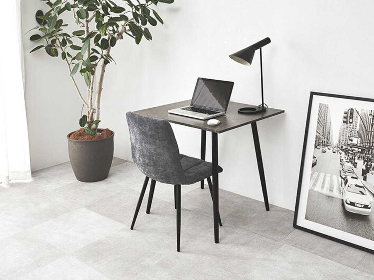 直径80cmラウンドテーブル3点セット 大理石調【チェア：ダークグレー】・画像16