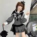 ゴスロリ♡うさ耳フード付きミニワンピース　wanpi18