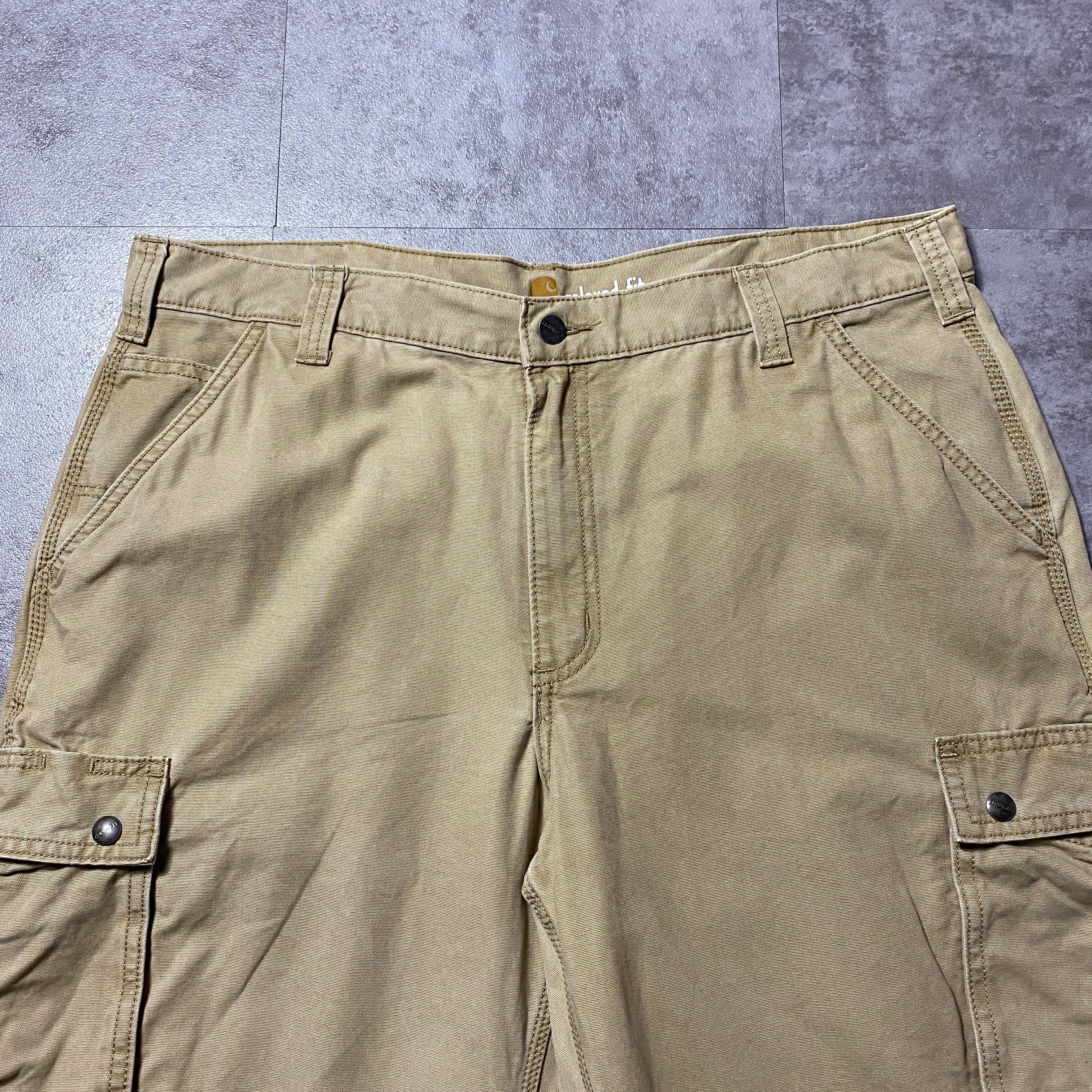 40×32】carhartt カーハート ジッパーフライ ベージュ ワークパンツ
