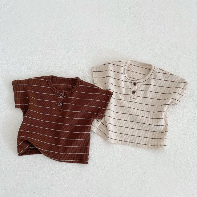 【セット】2ボタンストライプ半袖Tシャツセットアップ - 13