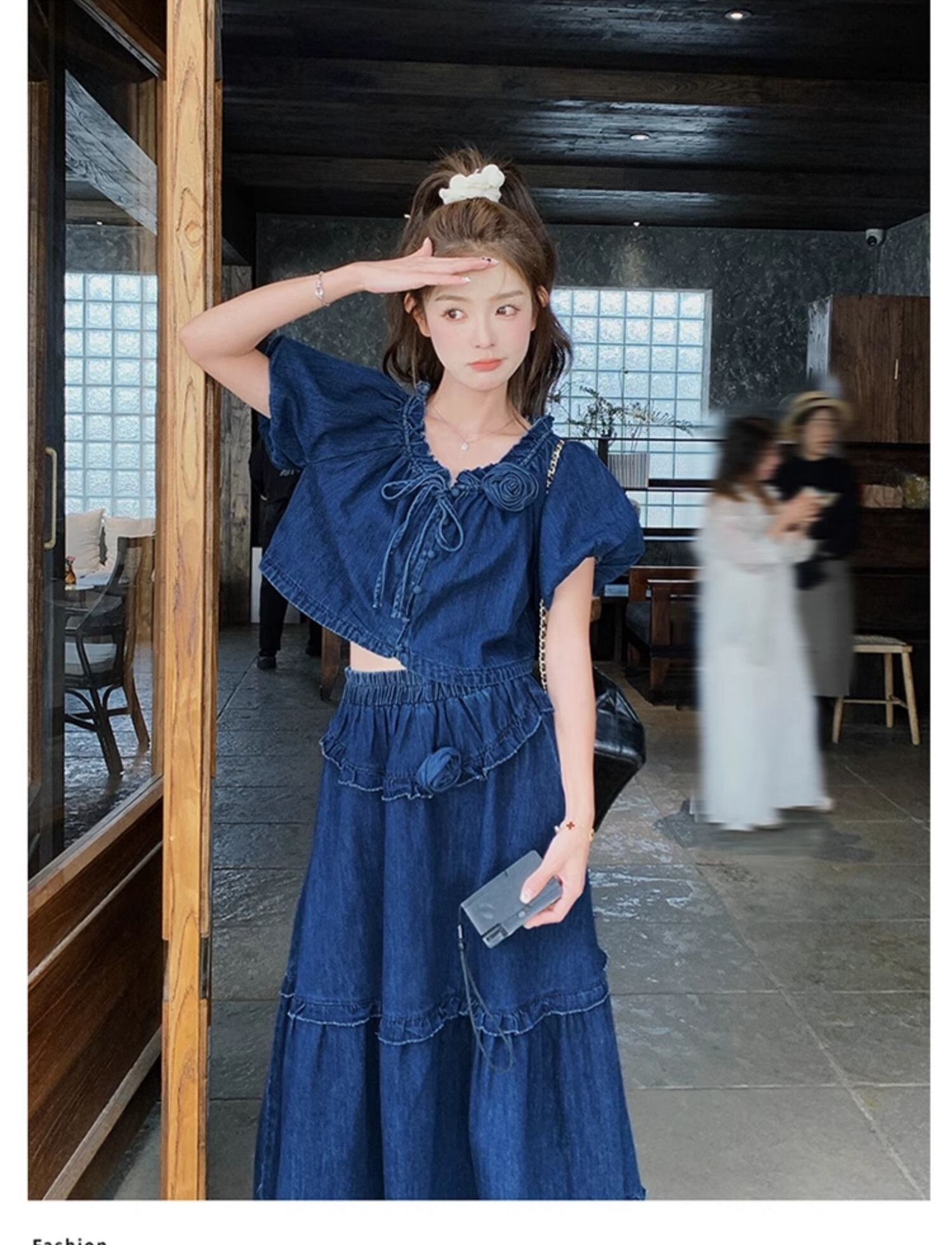 人気】kate spade ワンピース デニム Aライン ロング 0 美品