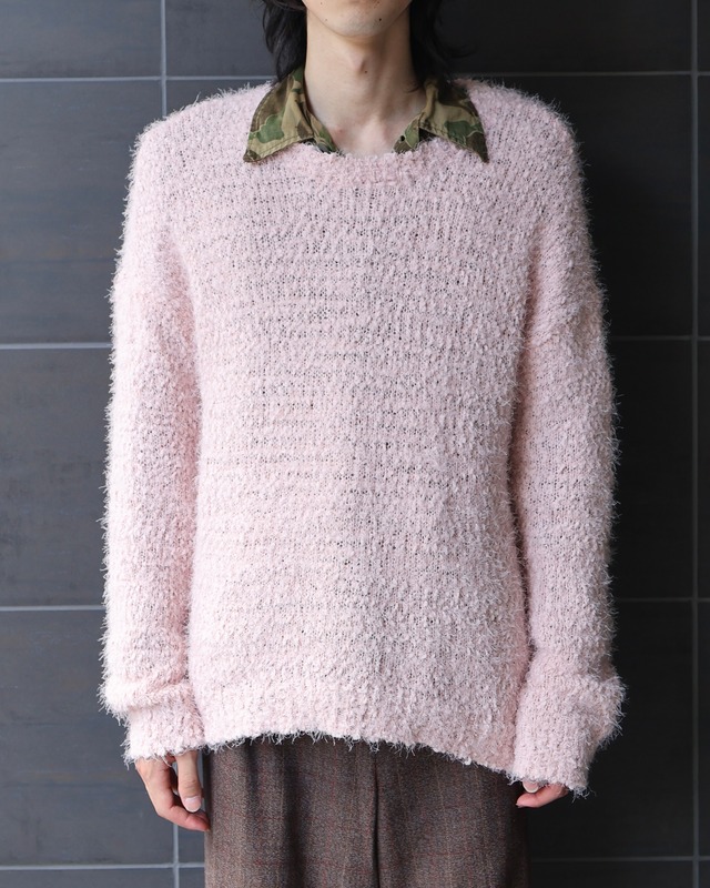 loose neck shaggy knit