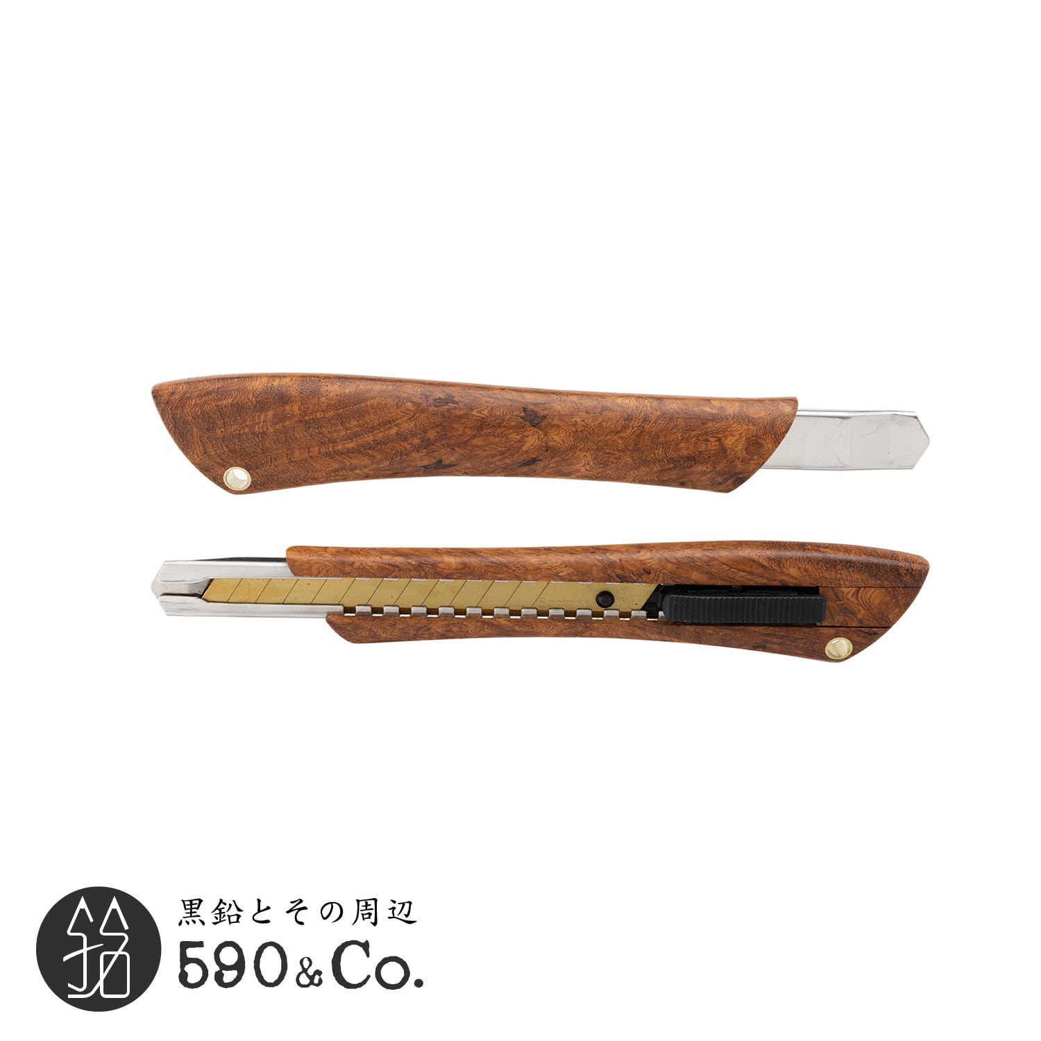 【Flamberg/フランベルク】木製カッターナイフS型 (花梨瘤杢) E 590Co.