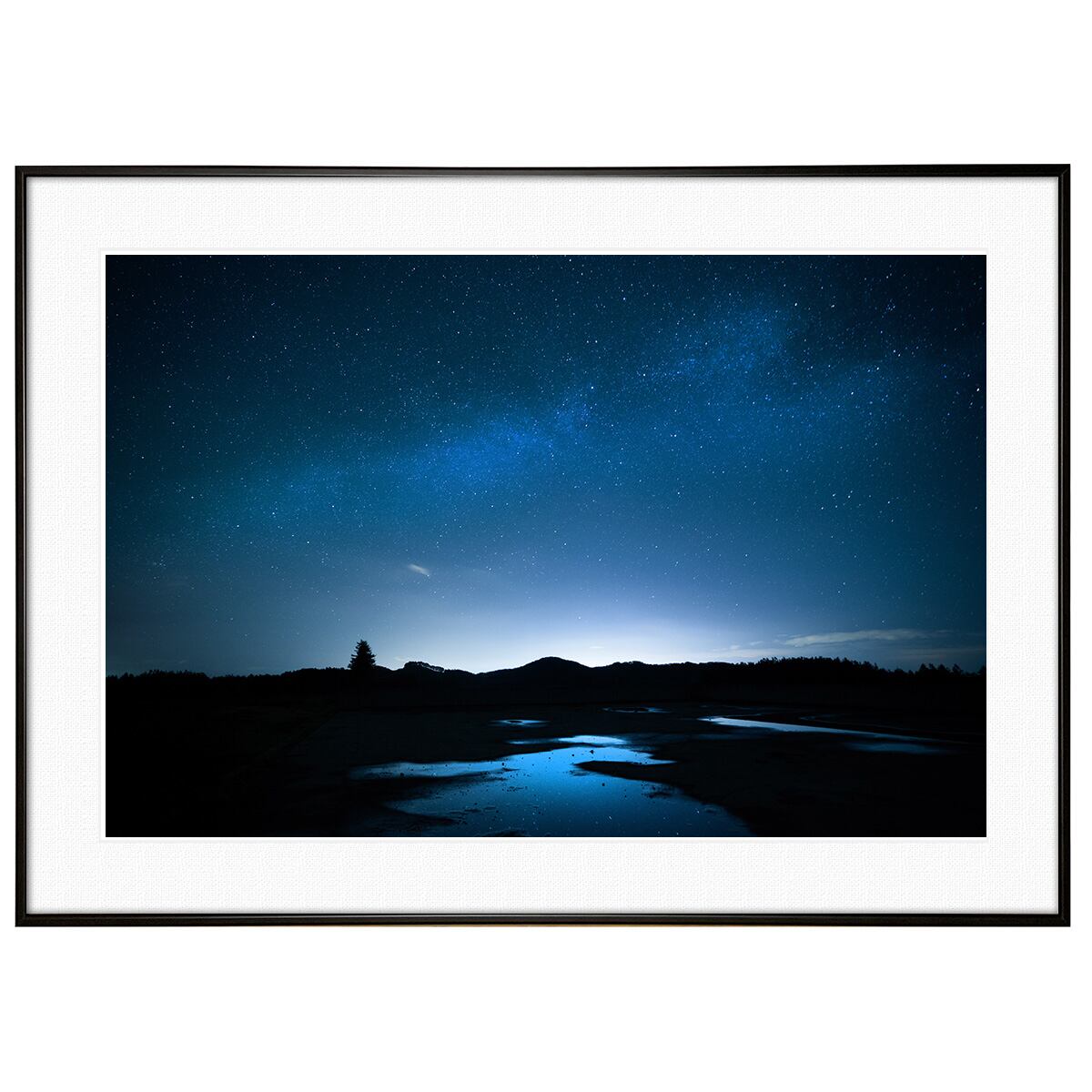 星空写真 湖上の天の川 インテリアアートポスター額装 AS0271