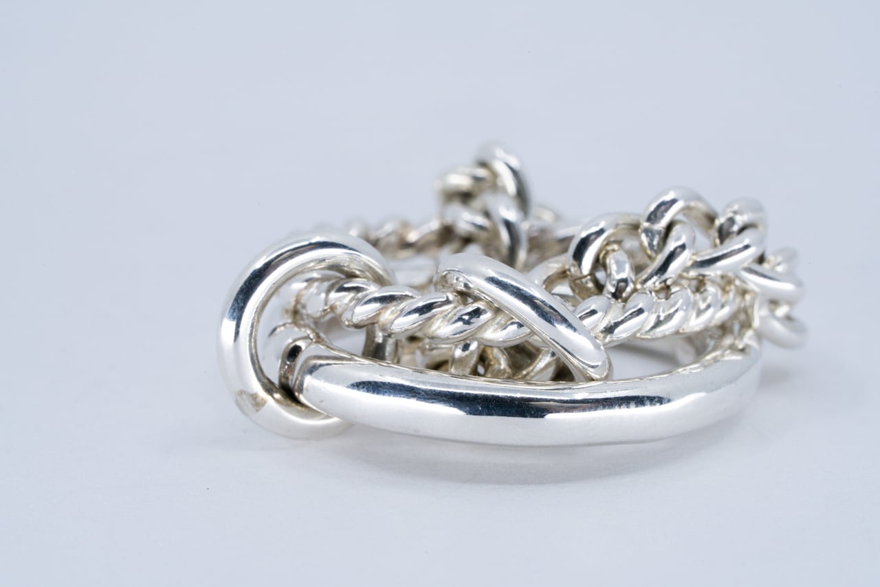 R-050 Gourmette(グルメット) Chain ring L | WAKAN SILVER SMITH