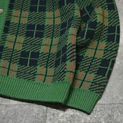 design tartan check cardigan green