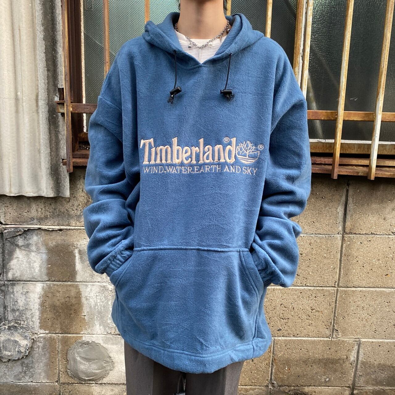 Timberland ティンバーランド フリースパーカー メンズm 古着 青系 パーカー Cave 古着屋 公式 古着通販サイト