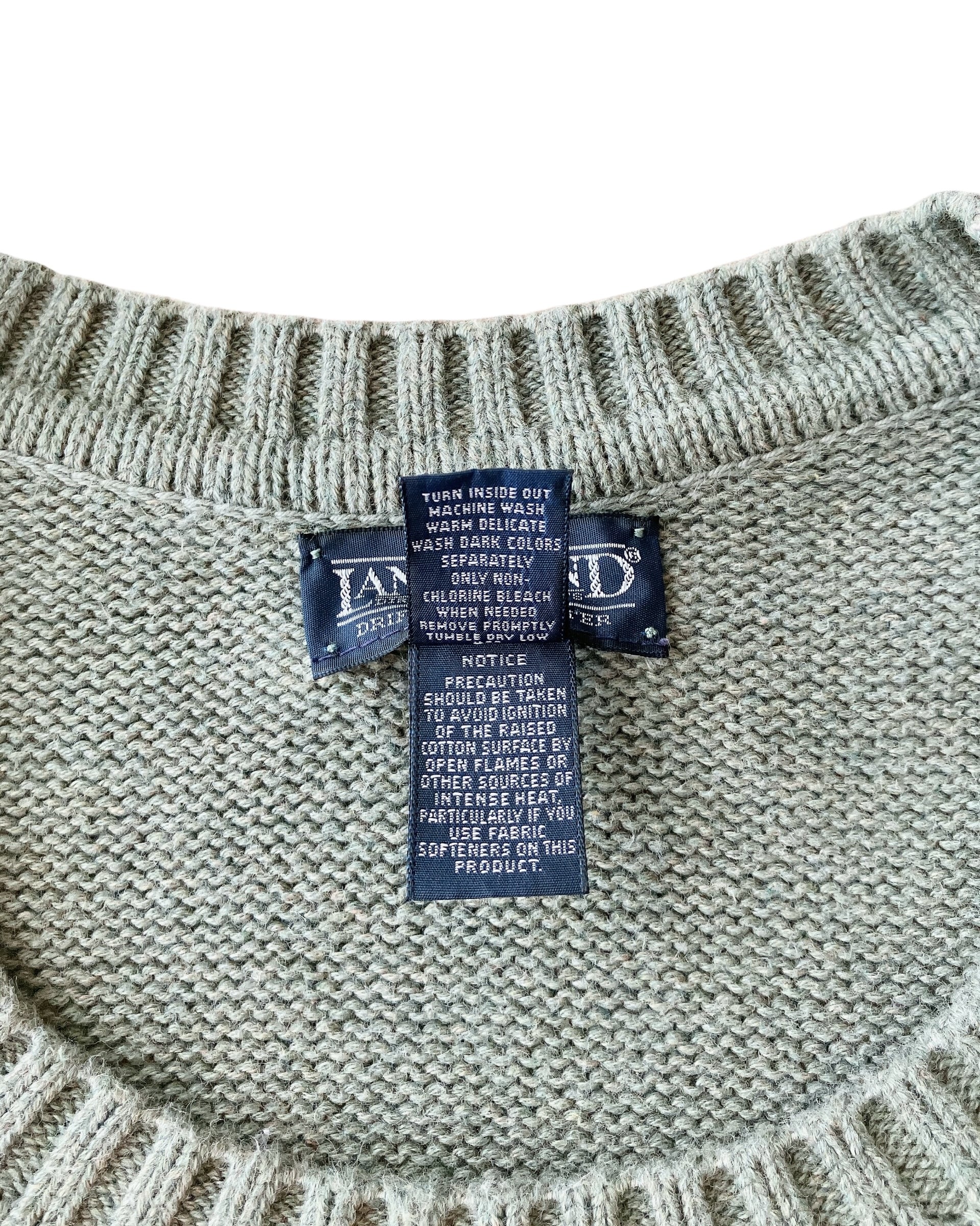90s LANDS'END DRIFTER SWEATER Cotton Knit made in USA / ランズ