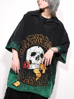 front and back skull graphic oversized s/s shirt