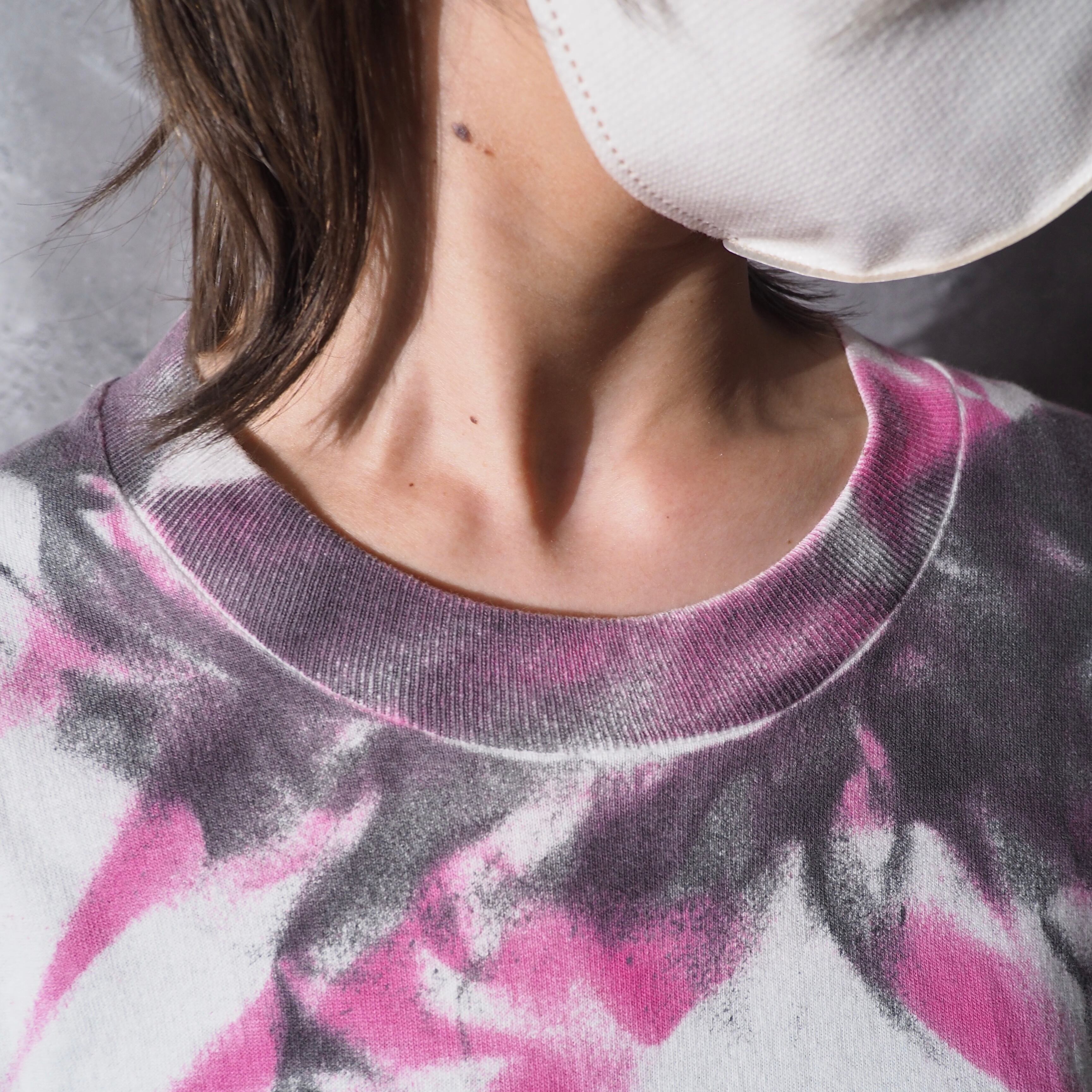 1990s ” Fruit of the loom ” psychedelic dyed loose Tee (made in Usa)