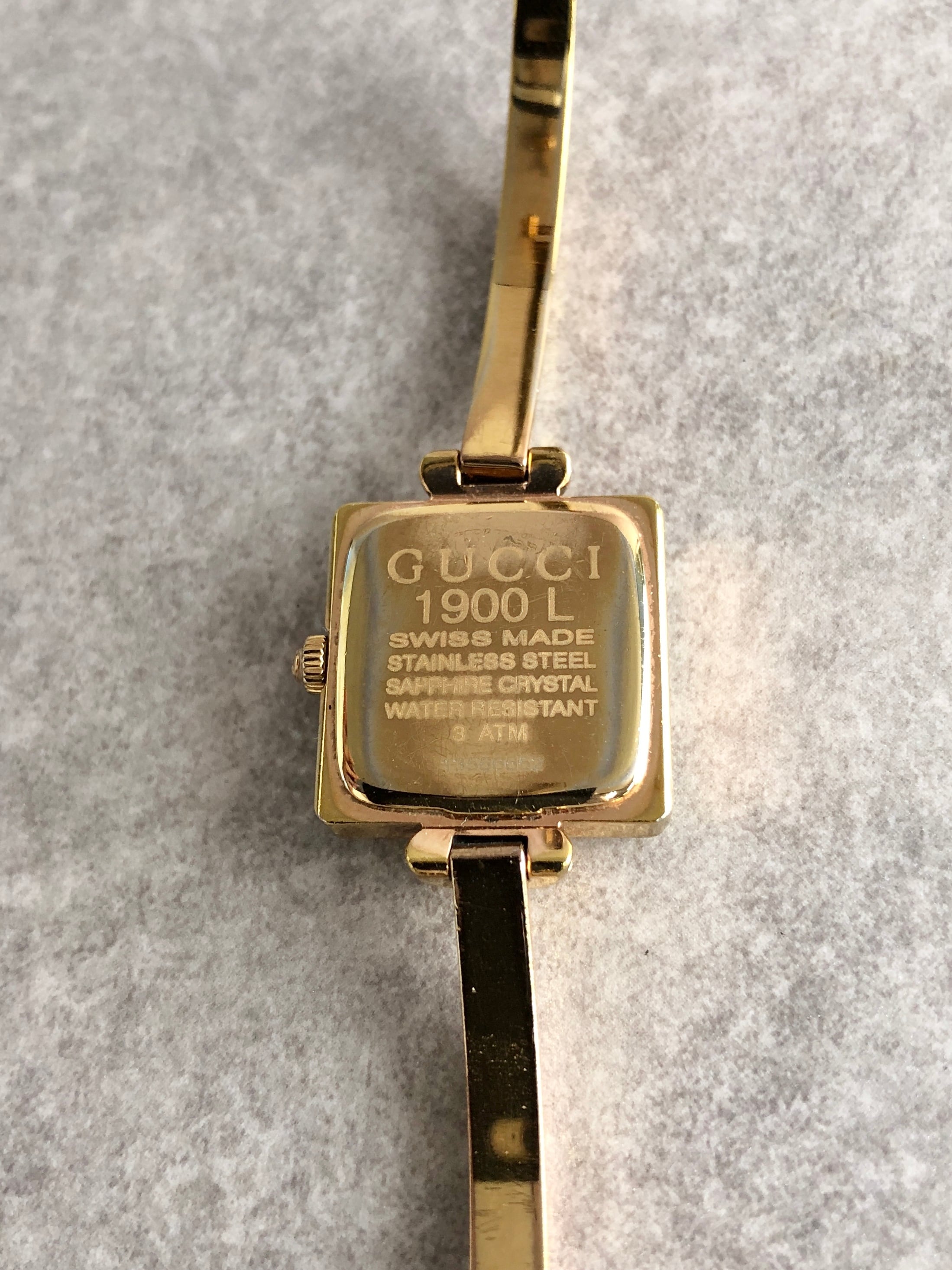 GUCCI グッチ 腕時計 ゴールド スクエア ステンレススチール 1900L