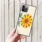 iPhoneケース ひまわり 北欧レトロポップ｜ミッドセンチュリー風花柄 NOR077