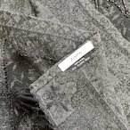 ストール　大判スカーフ　ウール　ZAPA　黒透け生地にビーズ刺繍 フリンジ 12ACdg19