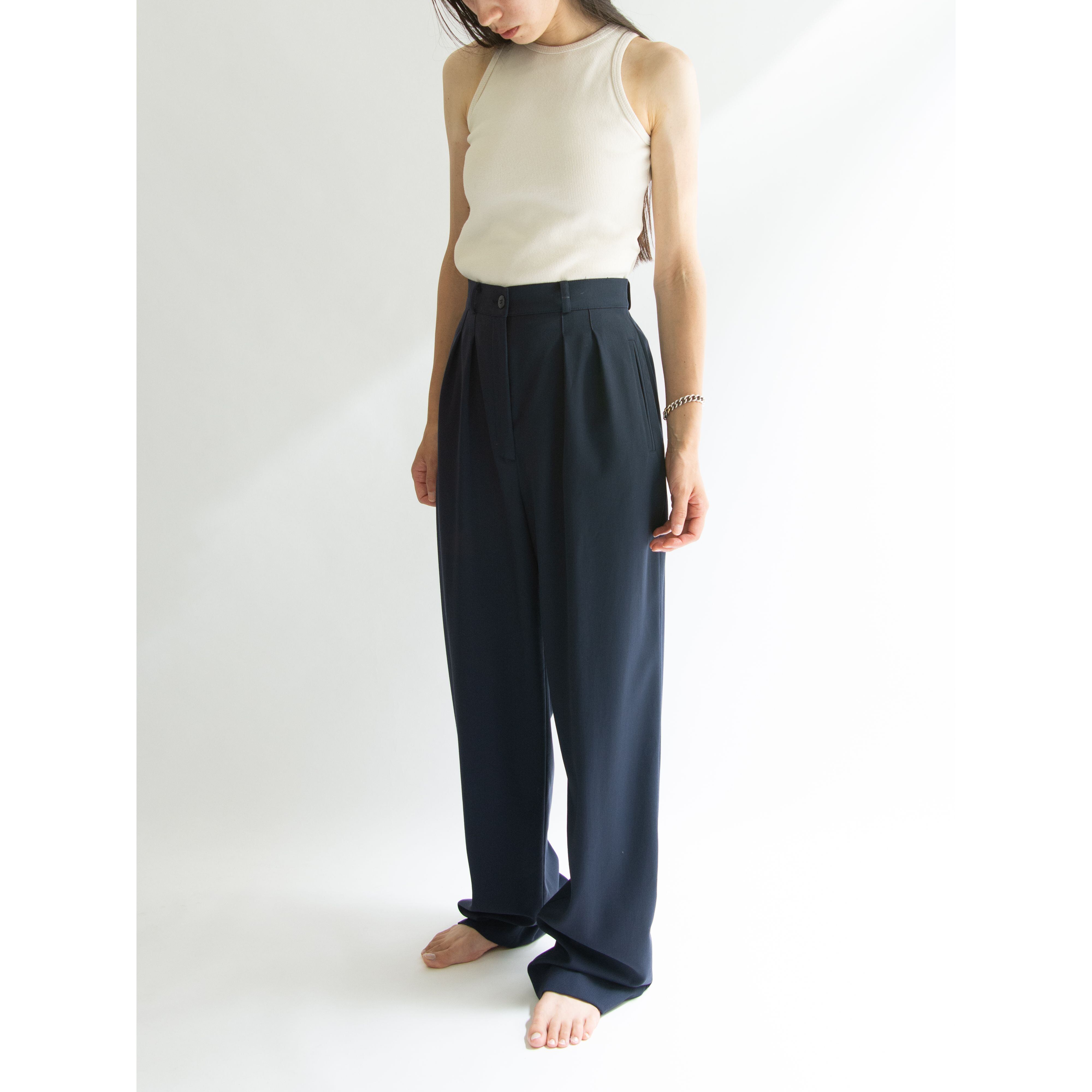 【CELINE】80-90's Made in France 100% Wool 2tuck Pants（セリーヌ フランス製ツータックウールパンツ）