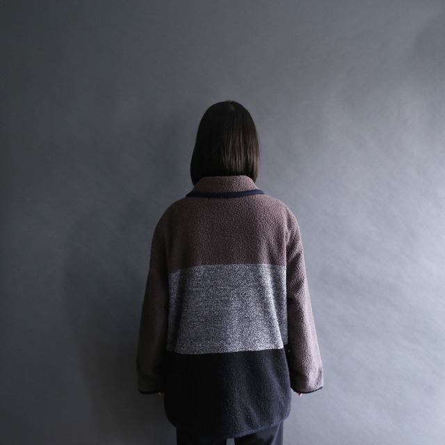 3-tone and switching design reversible jacket 