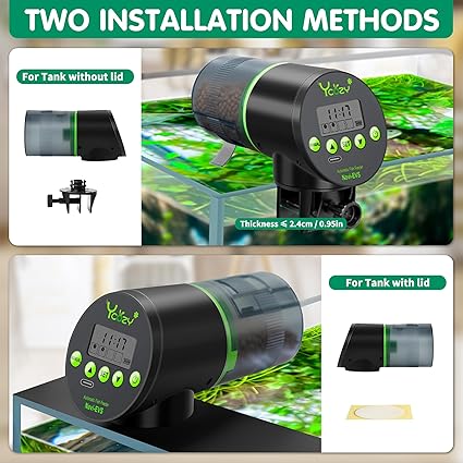 Ycozy 魚自動給餌器 二代 USB充電式 湿気防止 水族水槽用タイム