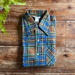 1970's Deadstock "PREST-RITE" Flannel shirt/M/Brown