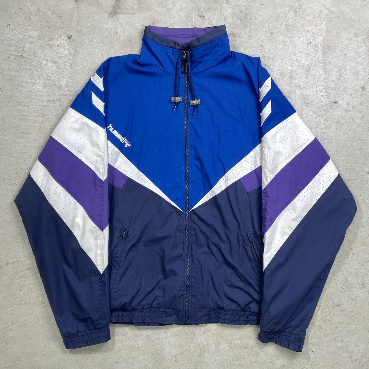 90年代 hummel ヒュンメル ナイロンジャケット フルジップ メンズL 