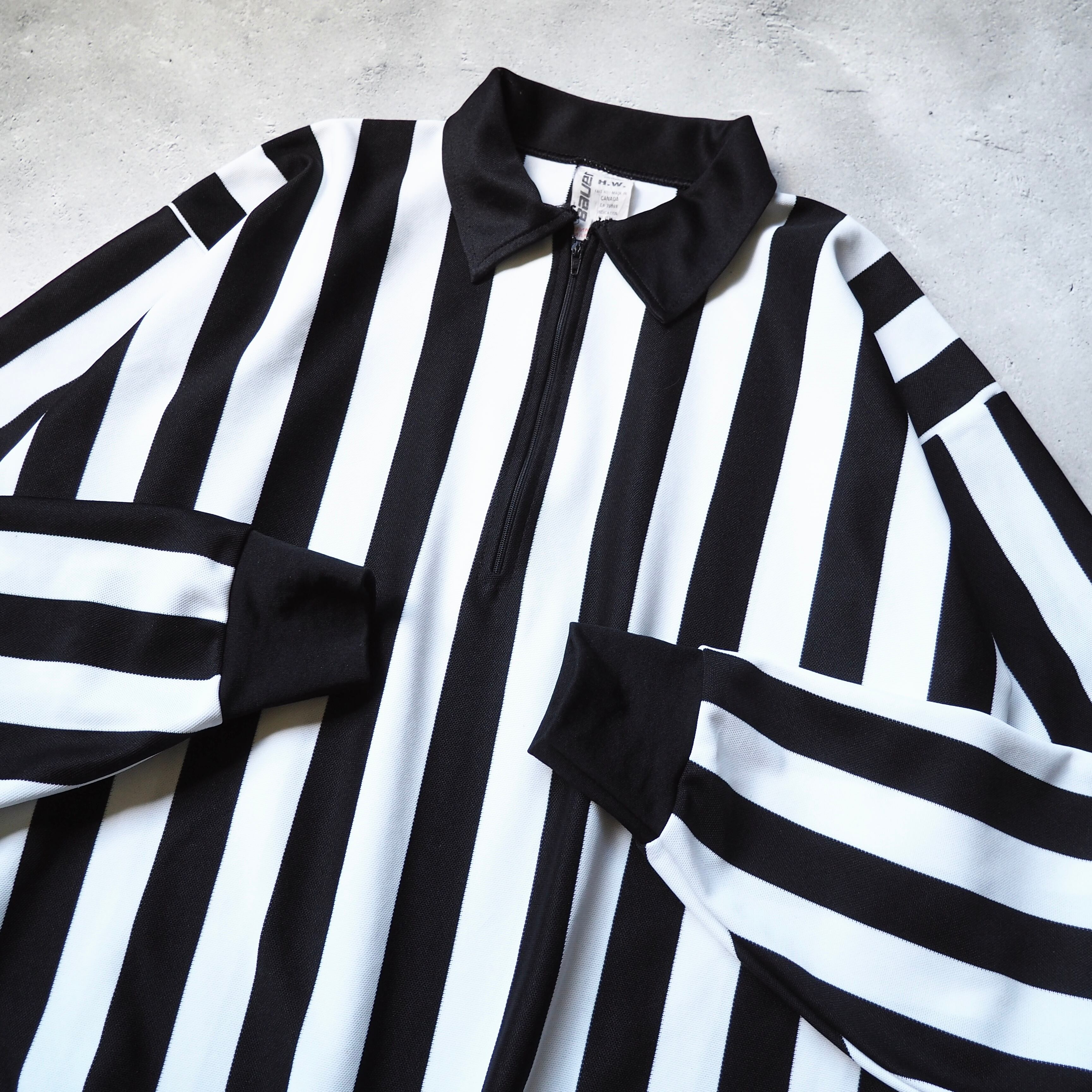 1990s Monotone stripe Over silhouette vintage Referee shirt