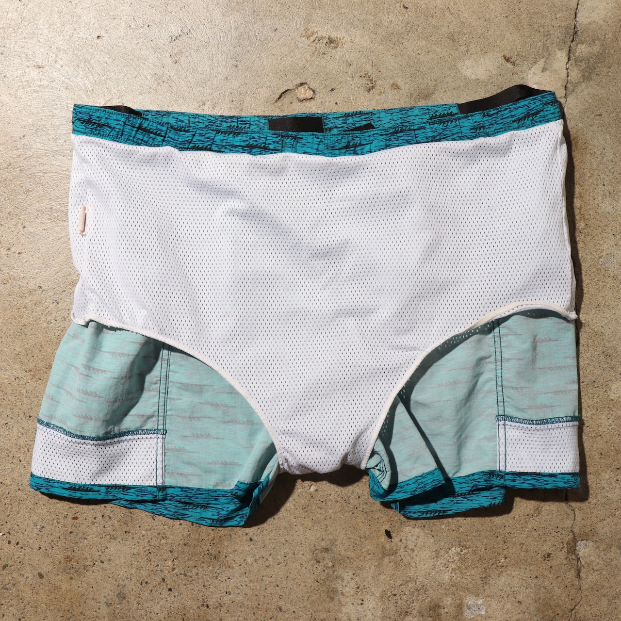 美品 XL 95年 波タグ リバーショーツ patagonia パタゴニア 水着 rivershorts カヌー カヤック スイムショーツ 総柄