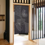 【受注生産】 のれん  刺し子風 蝶々  幅85ｘ丈150cm