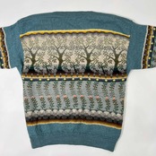 フィンランド製 Kaislakerttu カイスラケルットゥ ビンテージ 総柄 ハンドメイド ウールニットセーター M /北欧