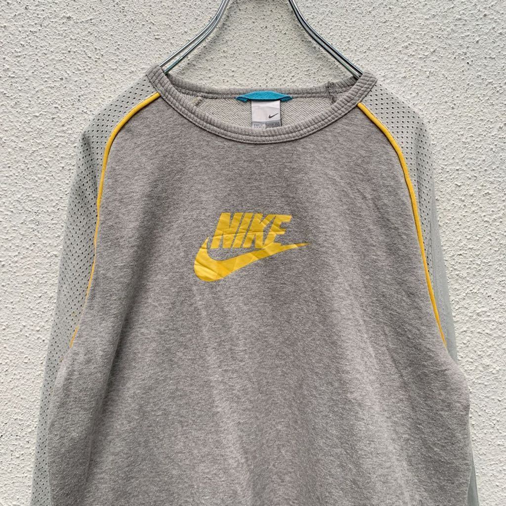 古着Nike グレー USAユニフォーム(練習着) NIKE スウェット トレーナー M グレー イエロー ナイキ ロゴ