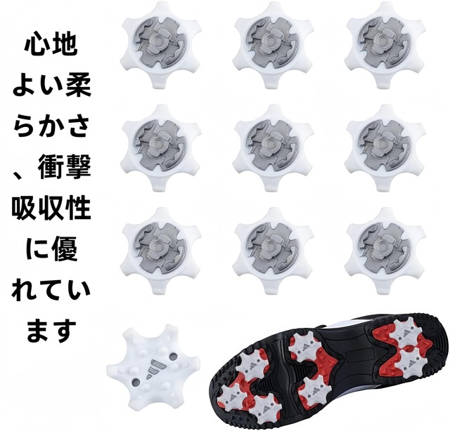 Jiayichengju ゴルフシューズ スパイク 10本入 スパイク ゴルフシューズ ゴルフスパイク ゴルフスパイク鋲 ゴルフクラブ固定 滑り止め 簡単脱着