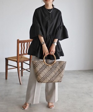 アシメフリルシャツ【t-11015】.