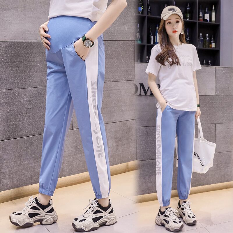 【新作】【送料無料】 マタニティパンツサマーレター到着ルーズシンアジャスタブルエラスティックウエストベリーサポートパンツマタニティパンツ 伸縮 夏物 AL expec357892851692